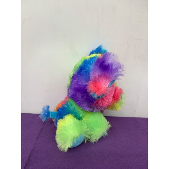 Peekaboo Toys 7 Inch Colored Elephant Tie-dye Look Large Embroidered Eyes - Picture 2 of 8